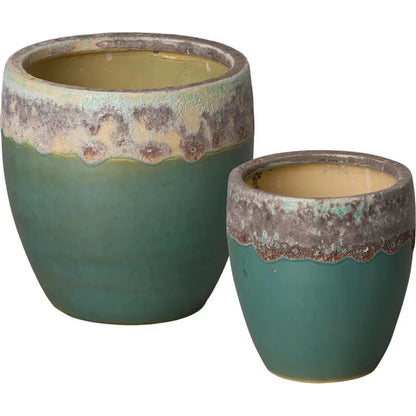 Weather Resistant Ceramic Round Planter