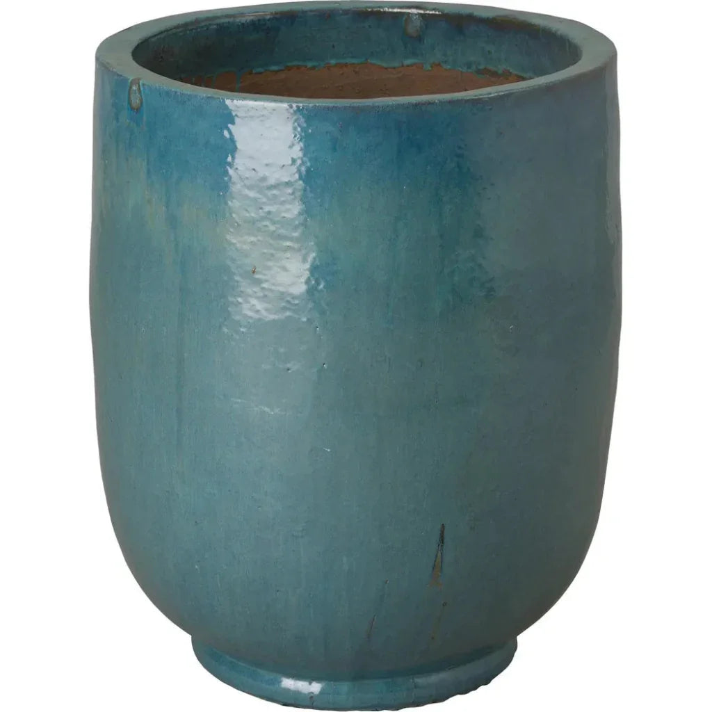 Weather Resistant Round Ceramic Planter