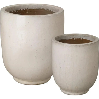Weather Resistant Round Ceramic Planter