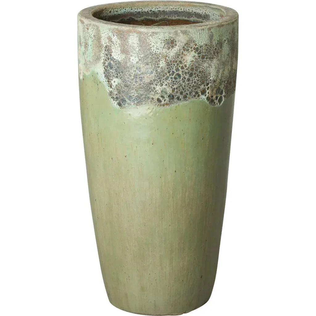 Weather Resistant Tall Round Ceramic Planter