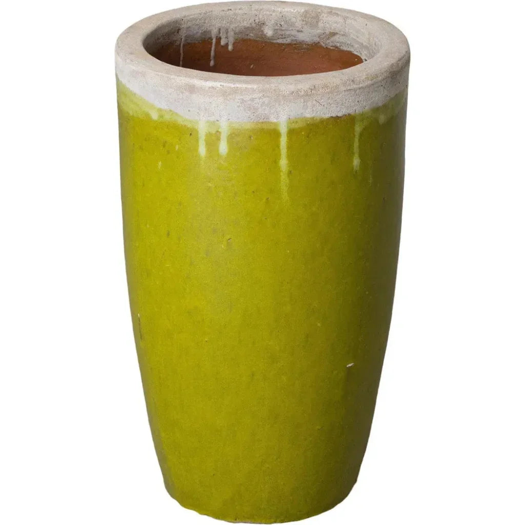 Weather Resistant Tall Round Ceramic Planter