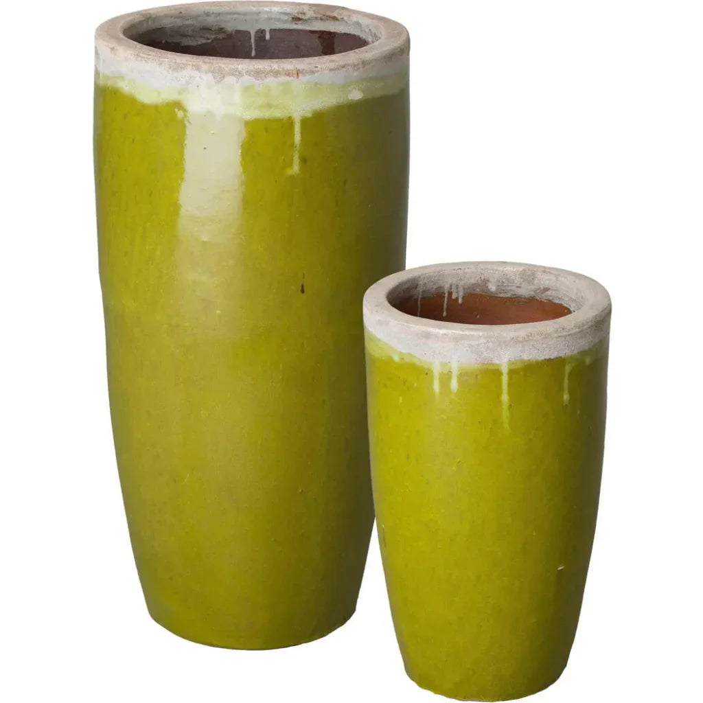 Weather Resistant Tall Round Ceramic Planter - LOOMLAN - Emissary - Planters