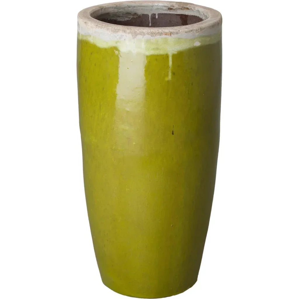Weather Resistant Tall Round Ceramic Planter