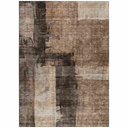 LOOMLAN Rugs Weavira Brown Washable Indoor-Outdoor Rug