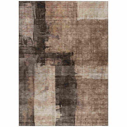 LOOMLAN Rugs Weavira Brown Washable Indoor-Outdoor Rug