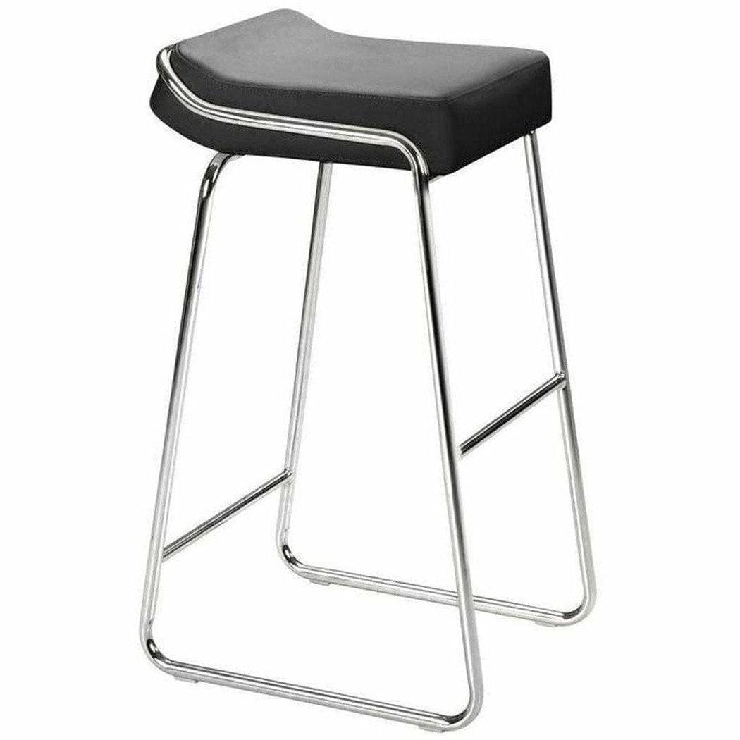 Wedge Barstool (Set of 2) Black - Sideboards and Things Back Type_With Back, Color_Black, Color_Silver, Depth_10-20, Finish_Polished, Height_30-40, Materials_Metal, Materials_Upholstery, Metal Type_Steel, Number of Pieces_2PC Set, Product Type_Bar Height, Upholstery Type_Leather, Upholstery Type_Vegan Leather, Width_10-20