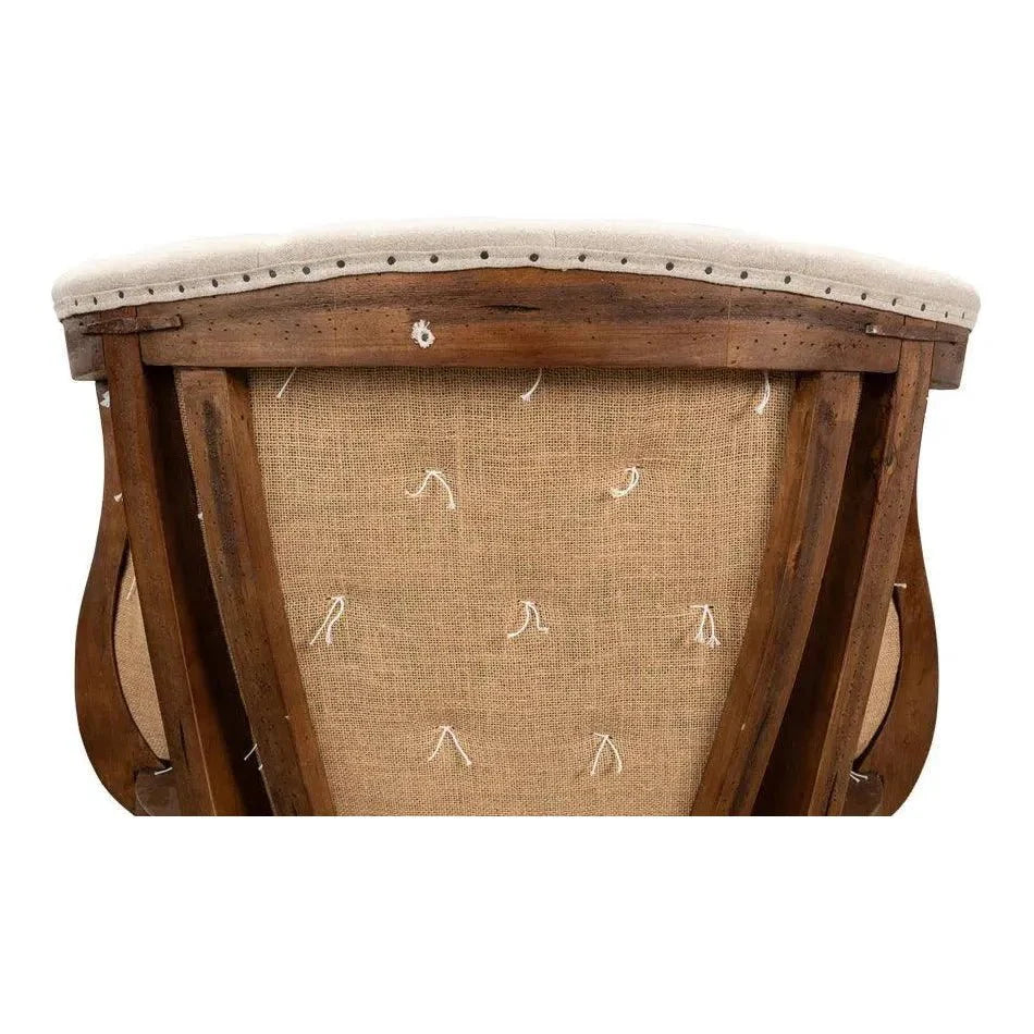 Welsh Beige Wing Accent Chair Linen, Burlap, Leather - LOOMLAN - Sarreid - Accent Chairs