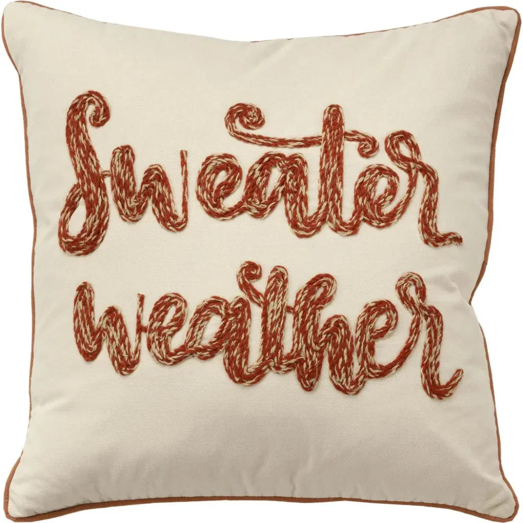 LOOMLAN White Christmas Throw Pillow Sweater Weather