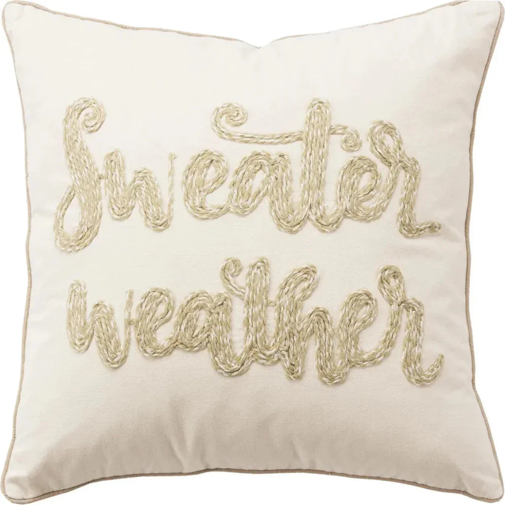 LOOMLAN White Christmas Throw Pillow Sweater Weather