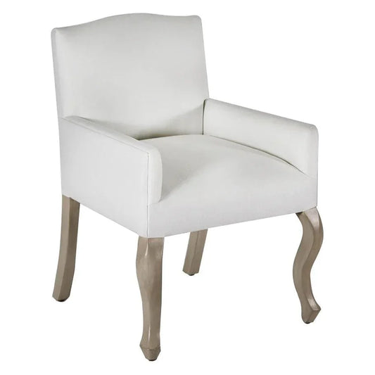 Peninsula Home Pallais White Fabric Dining Armchair