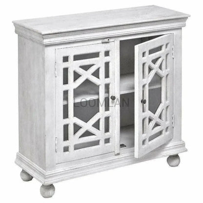 LOOMLAN Lidia Wood White Accent Cabinet