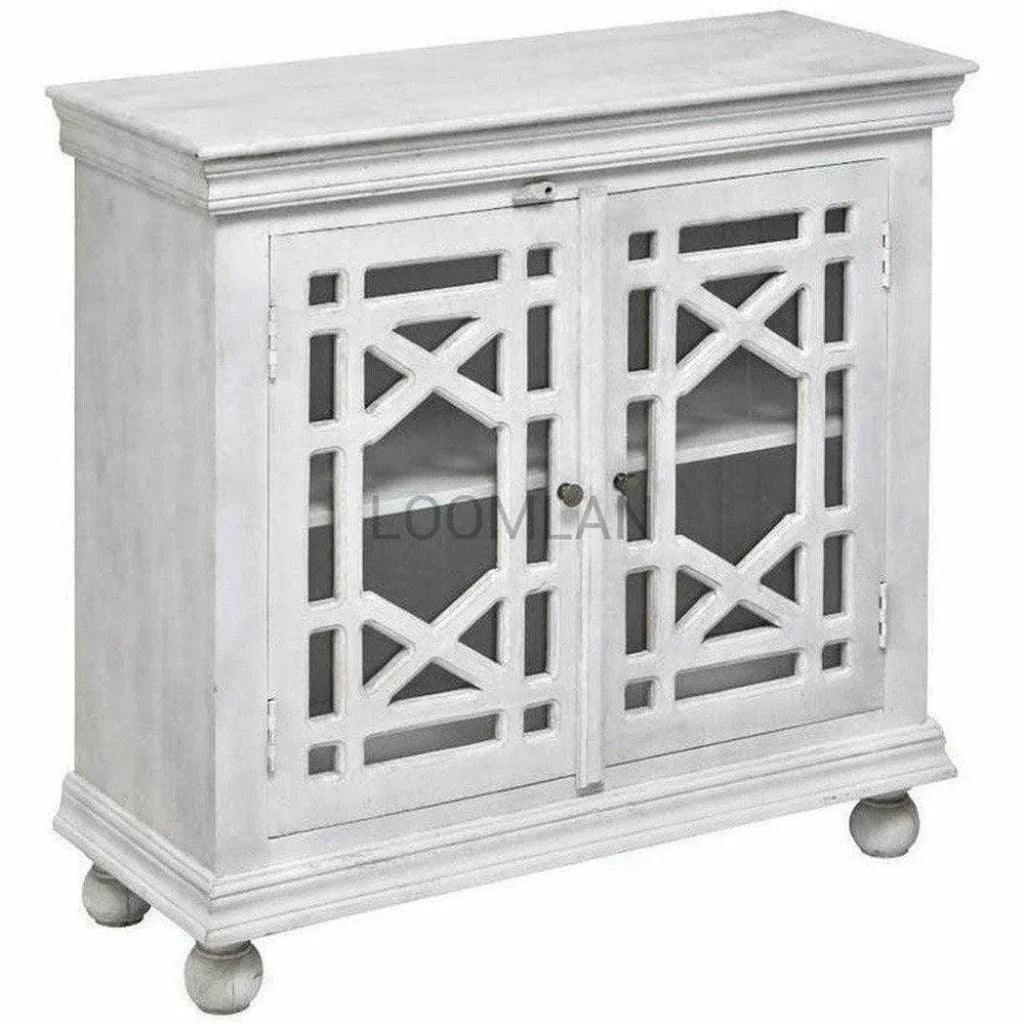 LOOMLAN Lidia Wood White Accent Cabinet