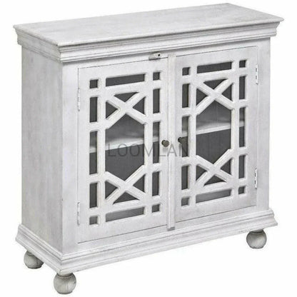 LOOMLAN Lidia Wood White Accent Cabinet