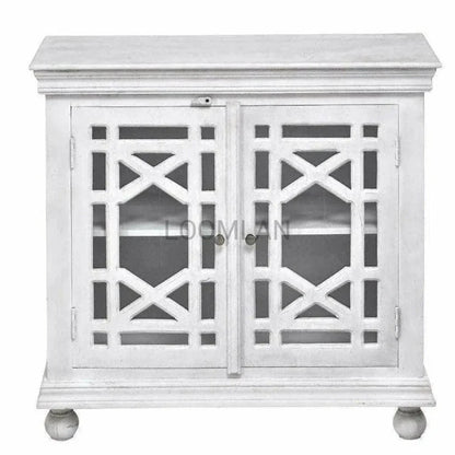 LOOMLAN Lidia Wood White Accent Cabinet