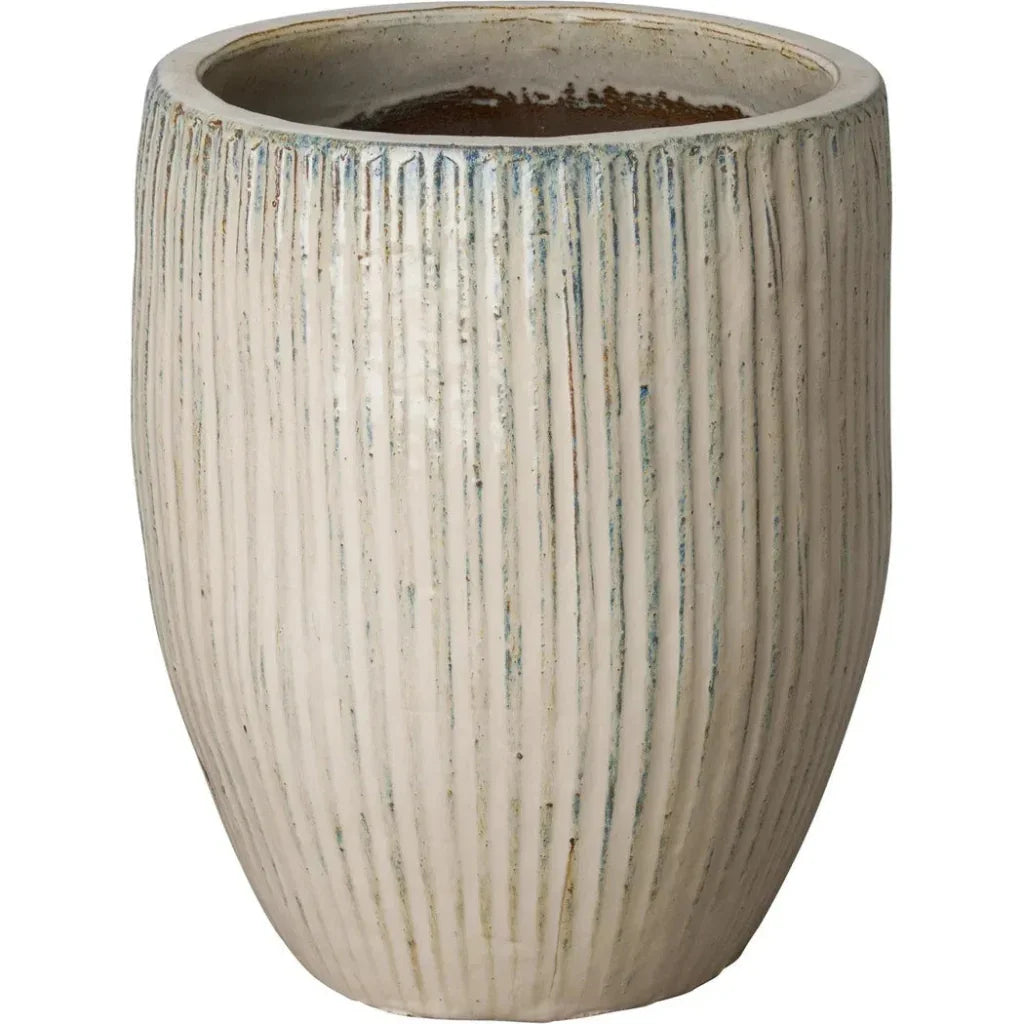 White Handcrafted Ceramic Round Planter