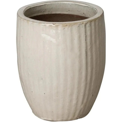 White Handcrafted Ceramic Round Planter