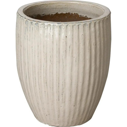 White Handcrafted Ceramic Round Planter