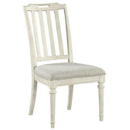 White Slat Back Side Chair (set of 2) - Sideboards and Things Accents_Two Tone, Back Type_Slat Back, Back Type_With Back, Brand_Panama Jack, Color_Gray, Color_White, Finish_Antiqued, Finish_Distressed, Finish_Weathered, Finish_Whitewashed, Legs Material_Wood, Number of Pieces_2PC Set, Product Type_Dining Height, Seat Material_Upholstery, Wood Species_Mango