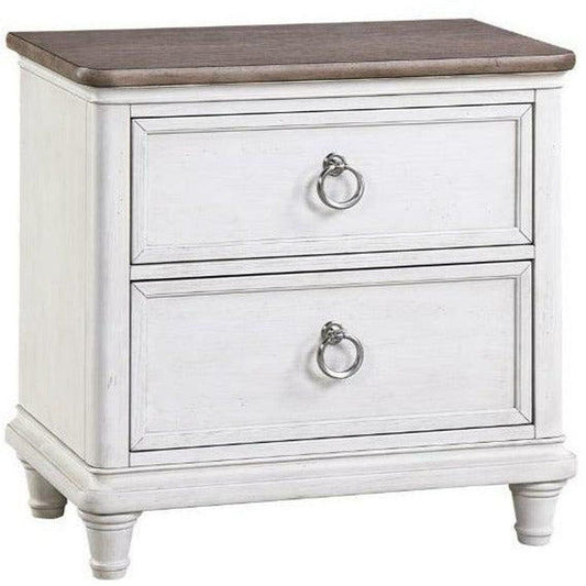 Panama Jack White Two-Tone Wooden Drawer Nightstand