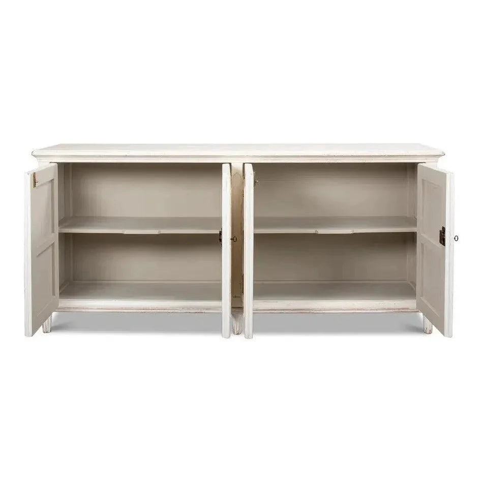 Whitewash Ribbon Sideboard For Living Room - LOOMLAN - Sarreid - Sideboards