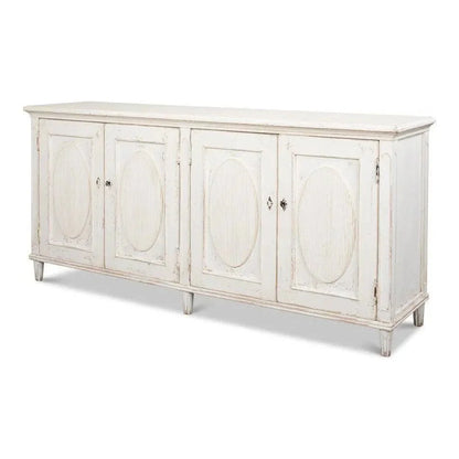 Whitewash Ribbon Sideboard For Living Room - LOOMLAN - Sarreid - Sideboards