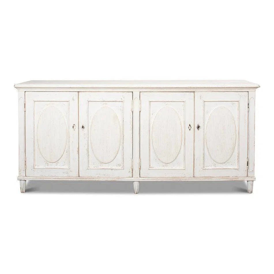 Whitewash Ribbon Sideboard For Living Room - LOOMLAN - Sarreid - Sideboards