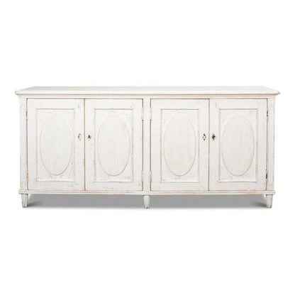 Whitewash Ribbon Sideboard For Living Room - LOOMLAN - Sarreid - Sideboards