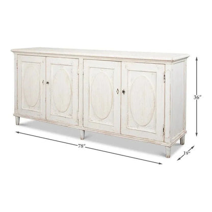 Whitewash Ribbon Sideboard For Living Room - LOOMLAN - Sarreid - Sideboards