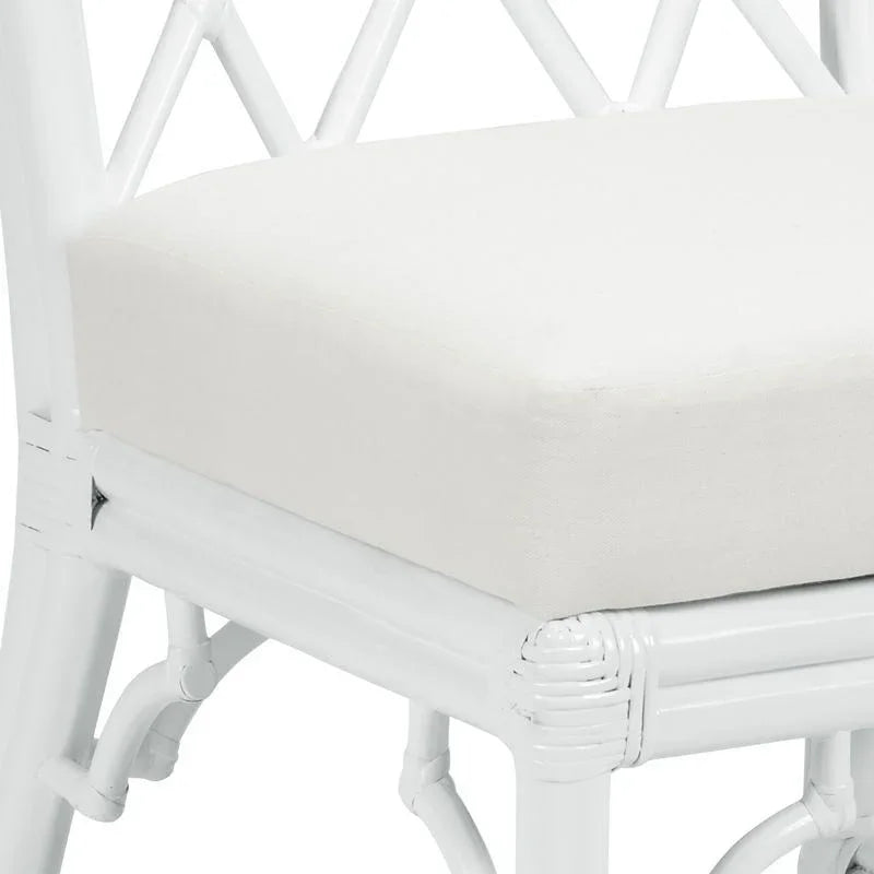 Wildwood Wild Palm Rattan Frame White Side Chair