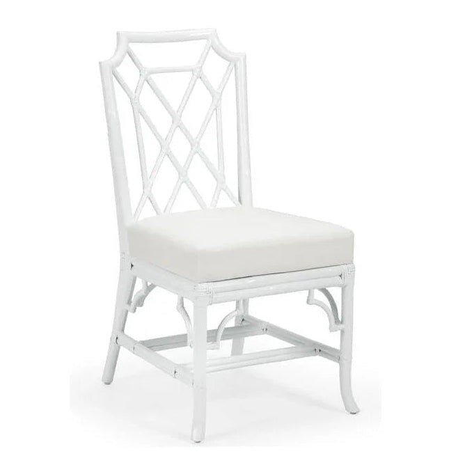 Wildwood Wild Palm Rattan Frame White Side Chair