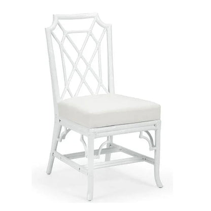 Wildwood Wild Palm Rattan Frame White Side Chair