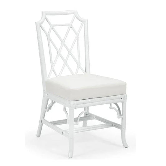 Wildwood Wild Palm Rattan Frame White Side Chair