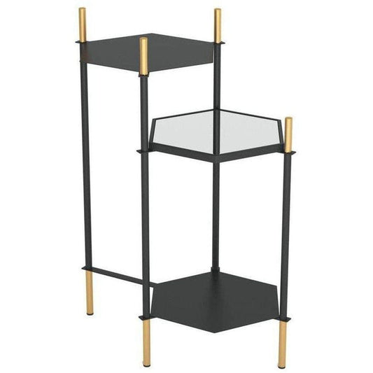 William Side Table Gold & Black - Sideboards and Things Accents_Gold, Brand_Zuo Modern, Color_Black, Color_Gold, Depth_10-20, Finish_Hand Painted, Finish_Polished, Height_20-30, Materials_Glass, Materials_Metal, Metal Type_Steel, Product Type_Side Table, Width_10-20