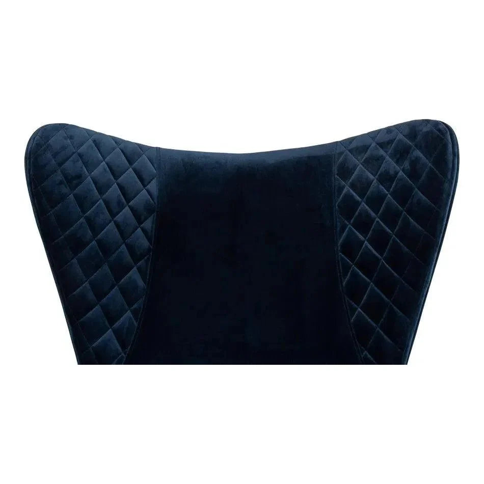 Wings Accent Chair Blue Velvet - Egg Chair - LOOMLAN - Sarreid - Accent Chairs