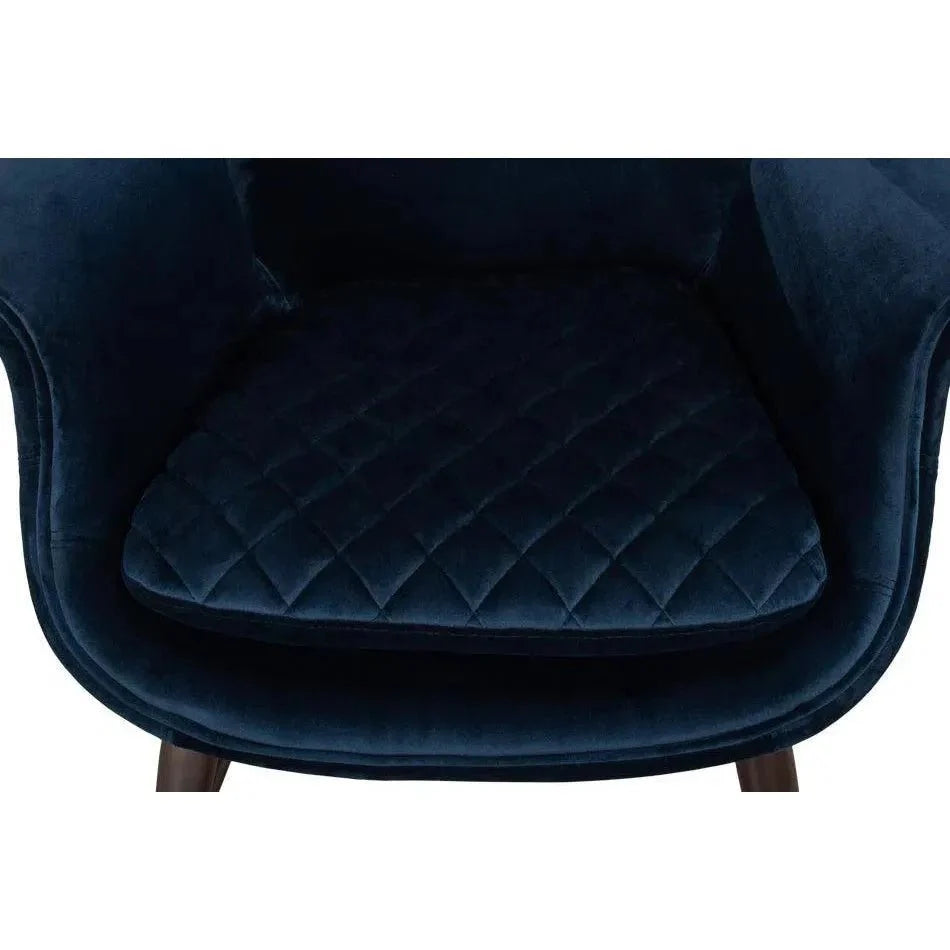 Wings Accent Chair Blue Velvet - Egg Chair - LOOMLAN - Sarreid - Accent Chairs