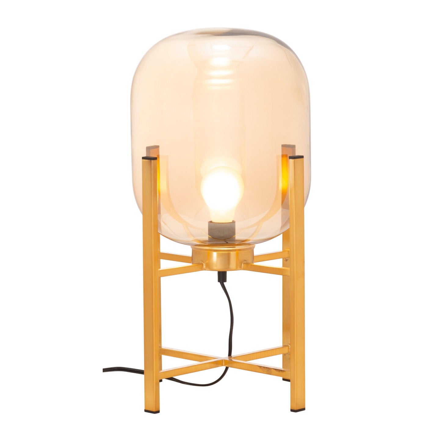 Wonderwall Table Lamp Gold - Sideboards and Things Brand_Zuo Modern, Color_Gold, Depth_10-20, Finish_Polished, Height_20-30, Materials_Glass, Materials_Metal, Metal Type_Steel, Product Type_Table Lamp, Width_10-20