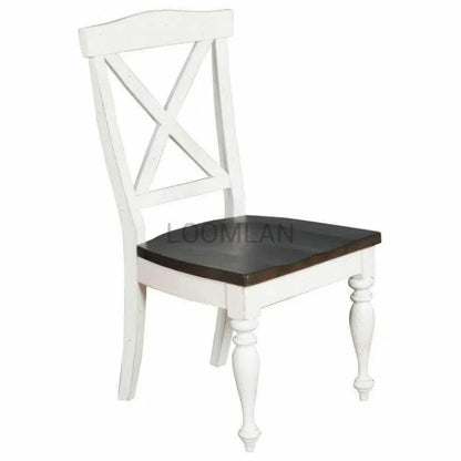 Wood Crossback Dining Chair Wood Seat Set - LOOMLAN - Sunny D - Dining Chairs