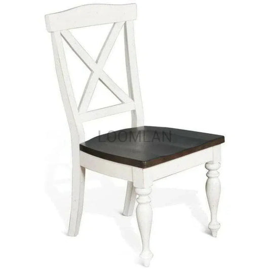 Sunny D Wood Crossback Wood Seat Dining Chair Set Of 2
