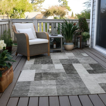 LOOMLAN Rugs Wovari Gray Washable Indoor-Outdoor Rug