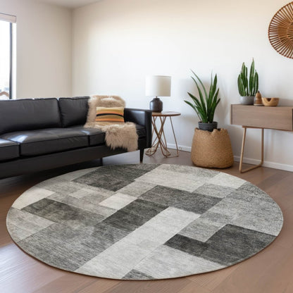 LOOMLAN Rugs Wovari Gray Washable Indoor-Outdoor Rug