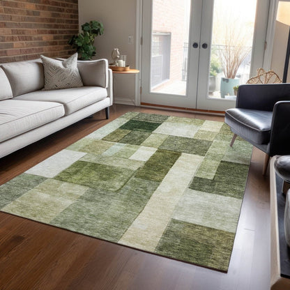 LOOMLAN Rugs Wovari Green Washable Indoor-Outdoor Rug