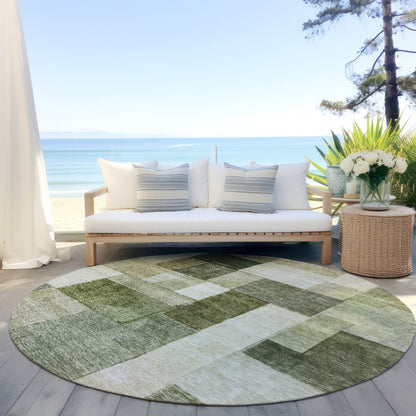LOOMLAN Rugs Wovari Green Washable Indoor-Outdoor Rug