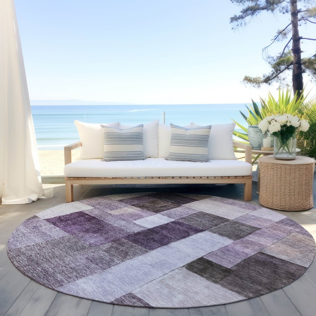LOOMLAN Rugs Wovari Purple Washable Indoor-Outdoor Rug
