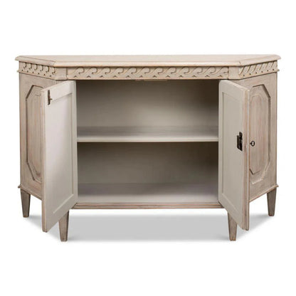Wrenn Credenza Stone Grey Cabinet for Living Room - LOOMLAN - Sarreid - Sideboards