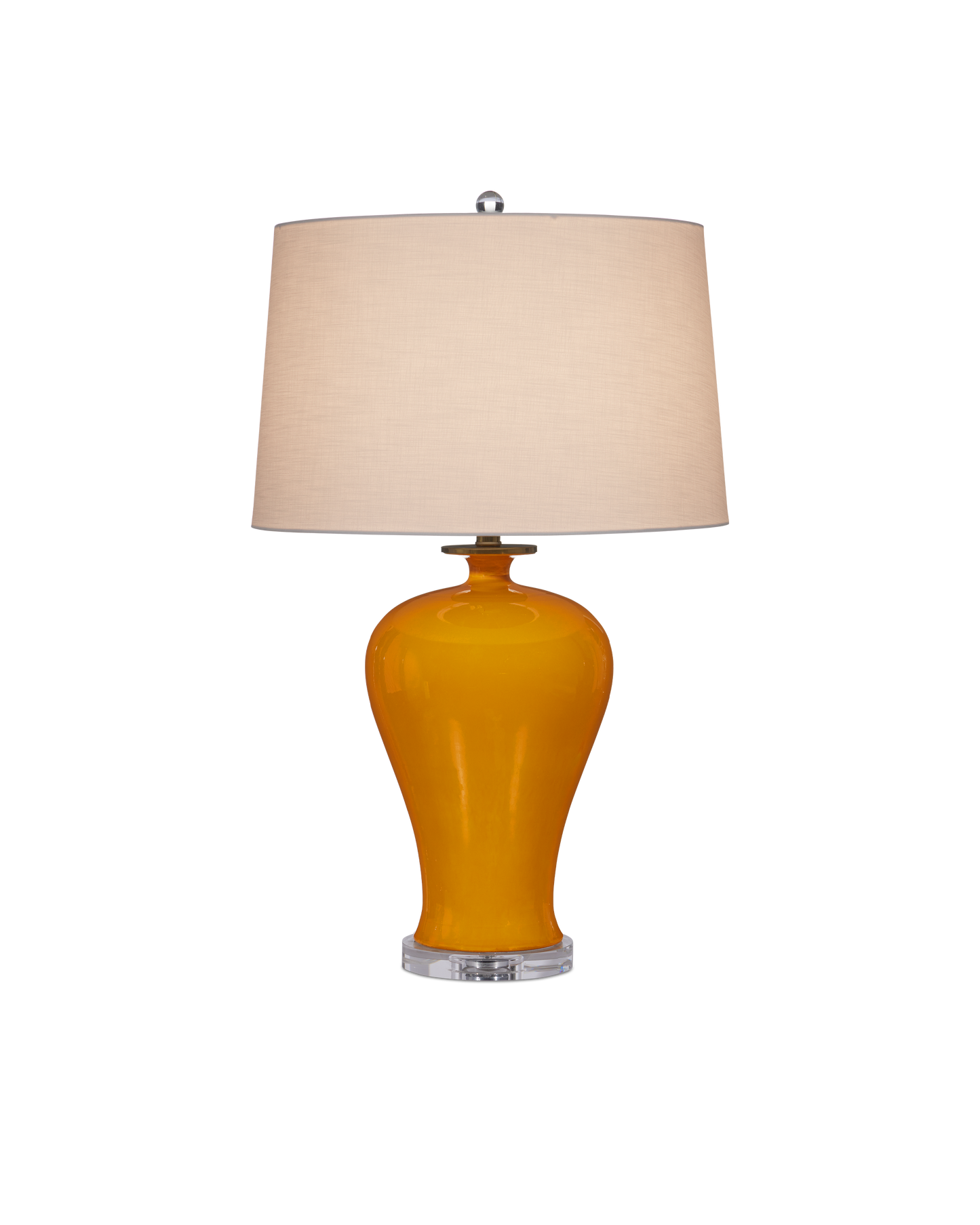 Imperial Porcelain and Metal Orange Table Lamp