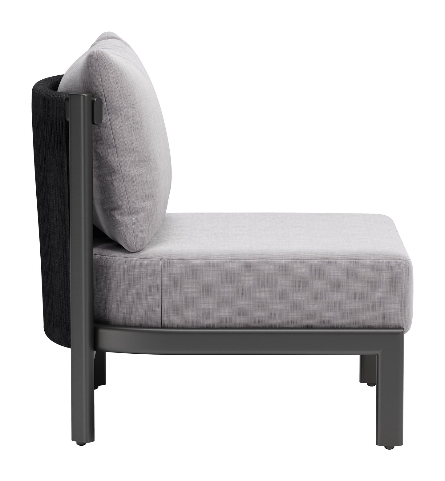 Zuo Modern Horizon Aluminum Gray Armless Accent Chair