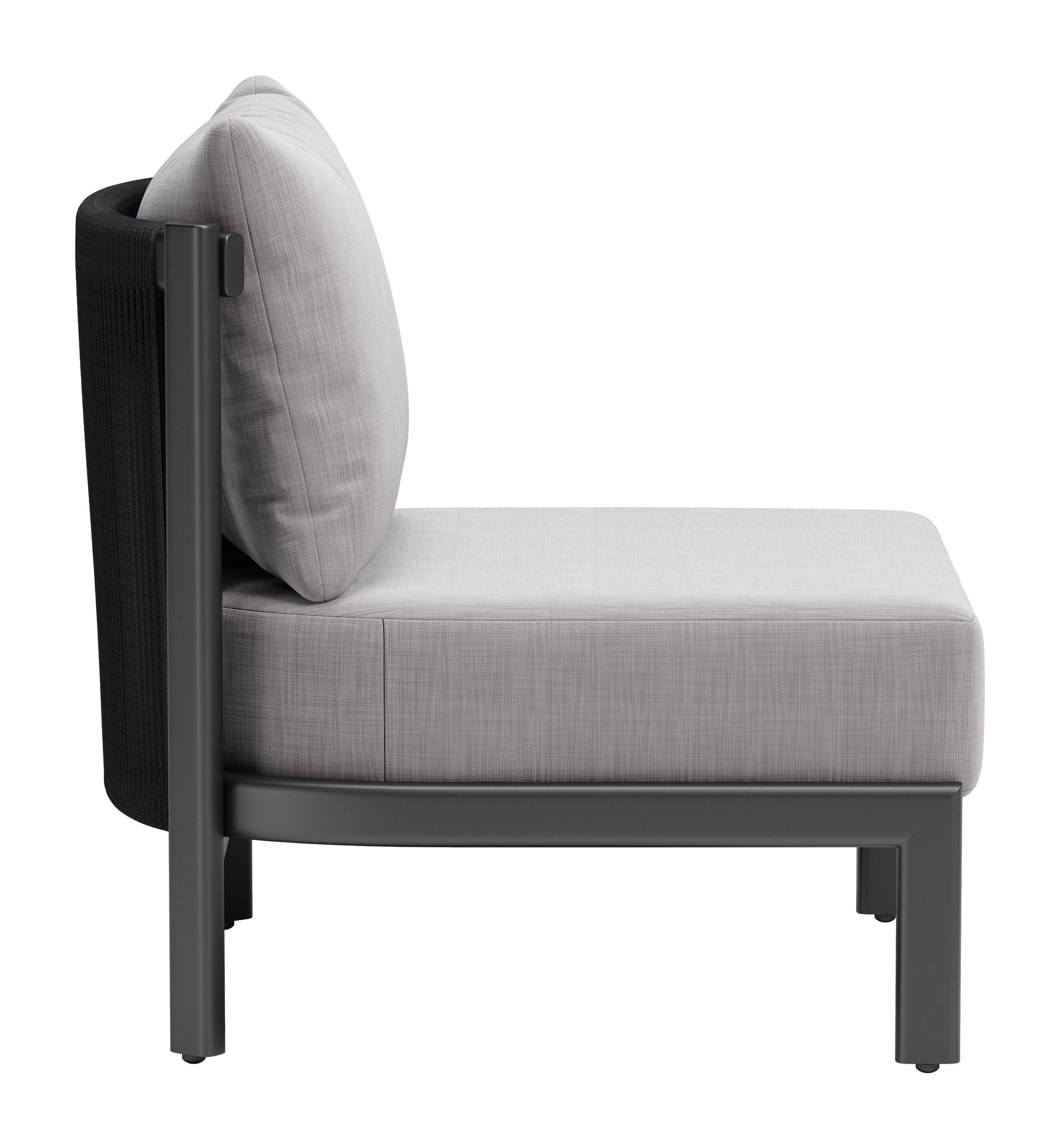 Zuo Modern Horizon Aluminum Gray Armless Accent Chair