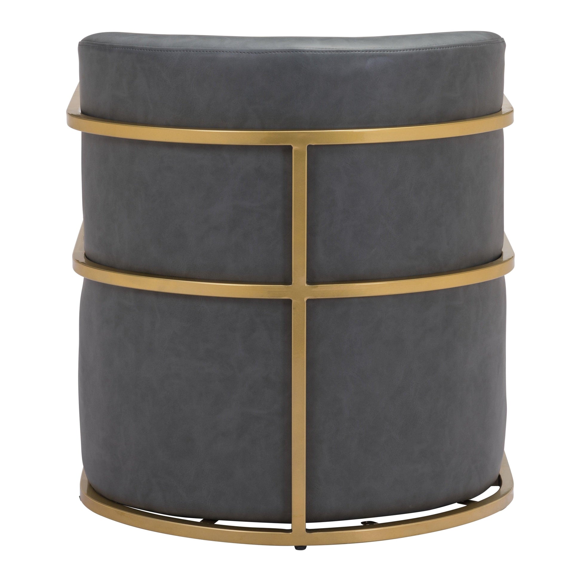 Xander Accent Chair Gray - Sideboards and Things Accents_Gold, Brand_Zuo Modern, Color_Gold, Color_Gray, Finish_Hand Painted, Materials_Metal, Materials_Upholstery, Product Type_Occasional Chair, Upholstery Type_Leather, Upholstery Type_Vegan Leather