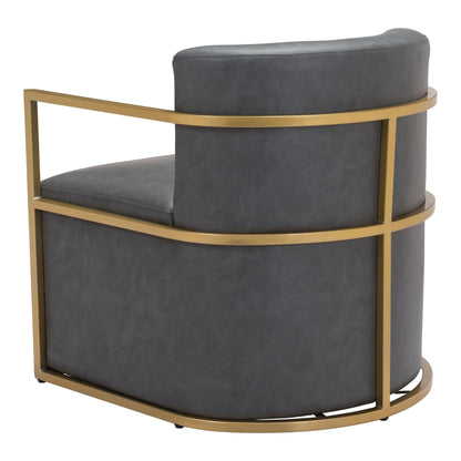 Xander Accent Chair Gray - Sideboards and Things Accents_Gold, Brand_Zuo Modern, Color_Gold, Color_Gray, Finish_Hand Painted, Materials_Metal, Materials_Upholstery, Product Type_Occasional Chair, Upholstery Type_Leather, Upholstery Type_Vegan Leather