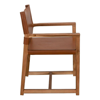 Xavier Tobacco Leather Dining Chair - LOOMLAN - Noir - Dining Chairs